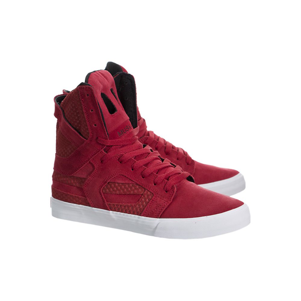 Baskets Montantes Supra SkyTop II Rouge Cardinal/White Homme | CVI-67617246